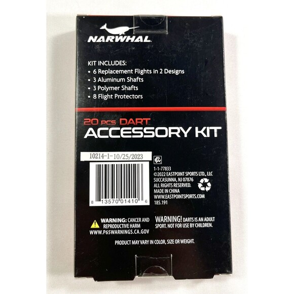 NARWHAL 20 Piece Dart Accessory Kit For Steel & Soft Tip Darts Adult Game Sport - Picture 2 of 6